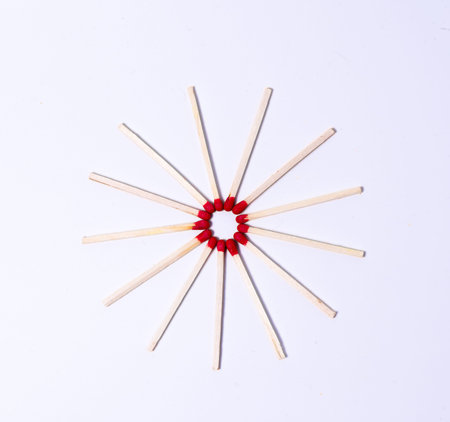 Matches on white background