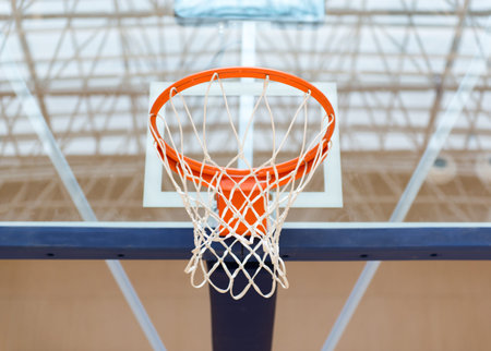 Backboard basket on the basketball court