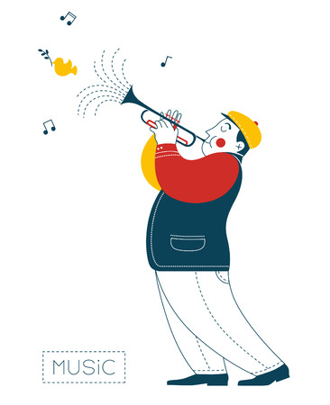 Man playing the trumpetのイラスト素材