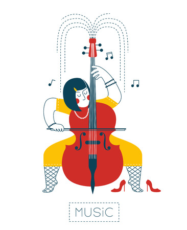 Woman playing the celloのイラスト素材
