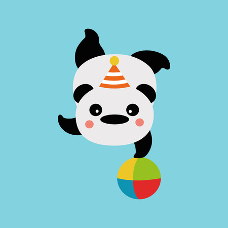 panda on the ballのイラスト素材