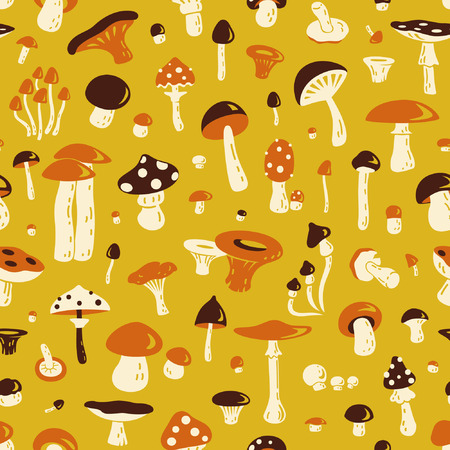 Mushroom seamless patternのイラスト素材
