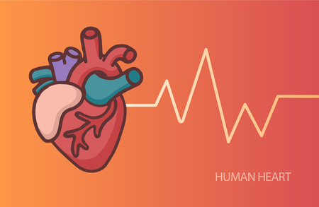 Heart Care logo. Healthcare and Medical logo concept. Vector illustration in cartoon doodle styleのイラスト素材