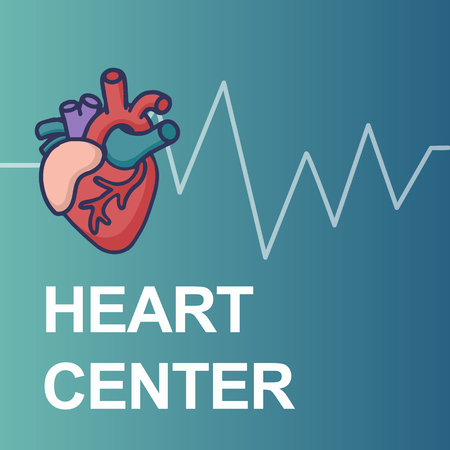 Heart Care logo. Healthcare and Medical logo concept. Vector illustration in cartoon doodle styleのイラスト素材