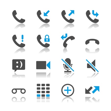 Telephone icons - reflection themeのイラスト素材