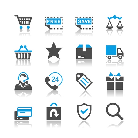 E-commerce icons - reflection themeのイラスト素材