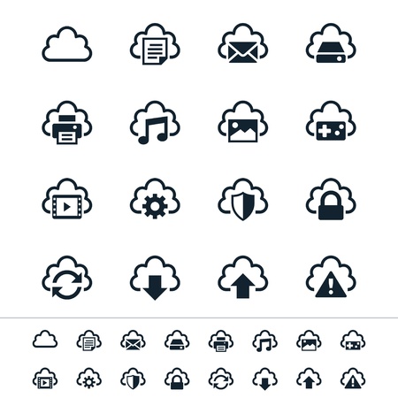 Cloud computing iconsのイラスト素材