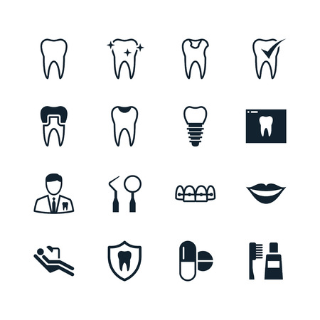 Dental iconsのイラスト素材