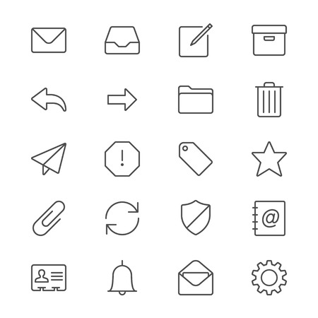 Email thin iconsのイラスト素材