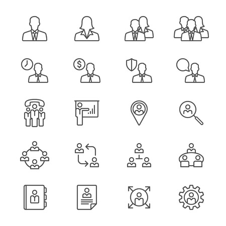 Business thin iconsのイラスト素材