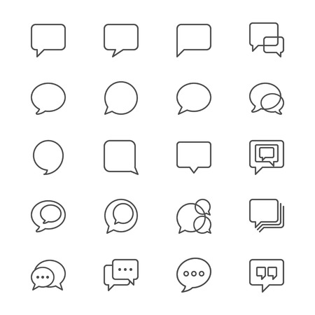 Speech bubble thin iconsのイラスト素材
