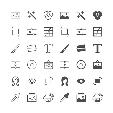Photography icons, included normal and enable state.のイラスト素材
