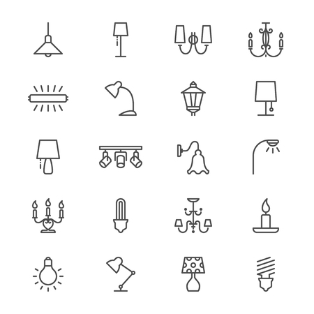 Light thin iconsのイラスト素材