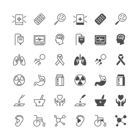 Health care icons, included normal and enable state.のイラスト素材