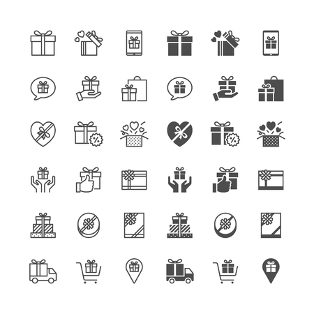 Gift icons, included normal and enable state.のイラスト素材