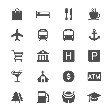 Map and location glyph iconsのイラスト素材