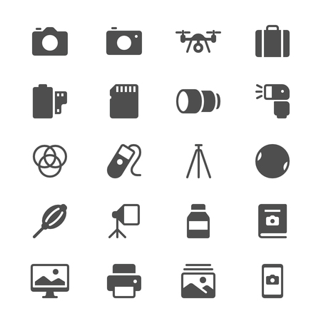 Photography glyph iconsのイラスト素材
