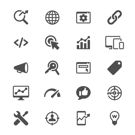 Search engine optimization glyph iconsのイラスト素材