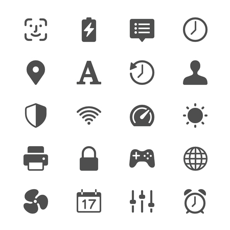 Setting glyph iconsのイラスト素材