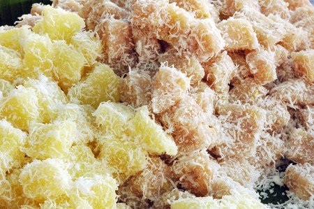 Boil tapioca flour mixed with sugar and coconut の写真素材