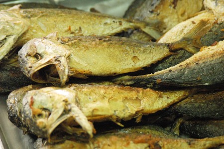 fried fishの写真素材