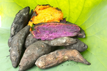 baked sweet potato の写真素材