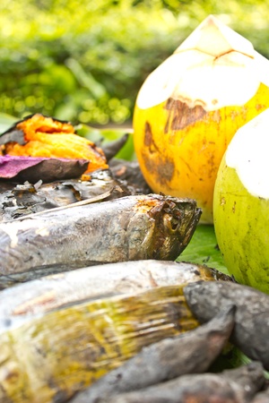 Phuket local menu in fish barbecue の写真素材