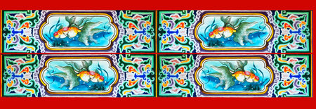 tradition Chinese painting on Chinese temple wall 
