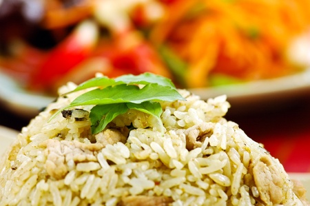 Fired rice with holy basil の写真素材