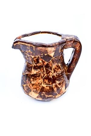 coconut shell mosaic on the Ceramicsの写真素材