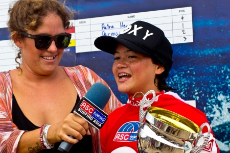 Anissa Flynn ASC rankings leader winner of Women s Division 2012 Asian Surfing Championshipのeditorial素材