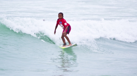 PHUKET THAILAND-SEPTEMBER 15 Unidentified surfer in ASC ISC Masters Division 2012  at Quiksilver open Phuket Thailand 2012 on September 15,2012 at Patong Beach in Phuket Thailand のeditorial素材