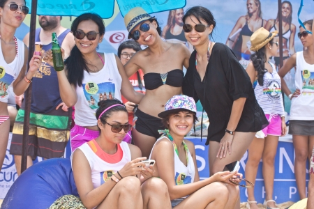 Kata beach, Phuket Thailand - September 6: Unidentified participants of the rip curl 
girls go surfing day 2013, September 6,2013 in Kata beach, Phuket Thailandのeditorial素材