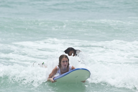 Kata beach, Phuket Thailand - September 6: Unidentified participants of the rip curl girls go surfing day 2013, September 6,2013 in Kata beach, Phuket Thailandのeditorial素材