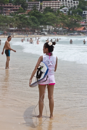 Kata beach, Phuket Thailand - September 6: Unidentified participants of the rip curl 
girls go surfing day 2013, September 6,2013 in Kata beach, Phuket Thailandのeditorial素材