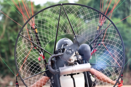 PHUKET,THAILAND - NOVEMBER 15: unidentified competitor 
of the 4th Asian Beach Game Test Event for Paramotor (CAT II)
on November 15, 2013 in Phuket,Thailandの写真素材