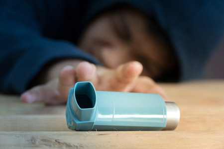 Patients need to use asthma pumpの写真素材