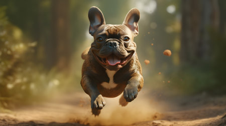 Cheerfulness of dog breeds healthy french bulldog,Generative AIの素材