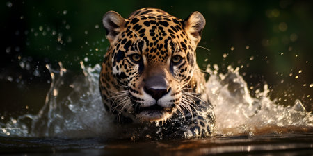 Leopard is a hunter who is an expert in camouflage, ai generatedの素材