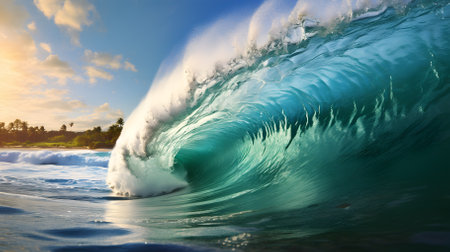 Sea water ocean wave,ai generateの素材