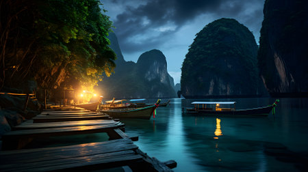 Phi Phi, a beautiful island, one of Thailand's tourism destinations,AI Generatedの素材