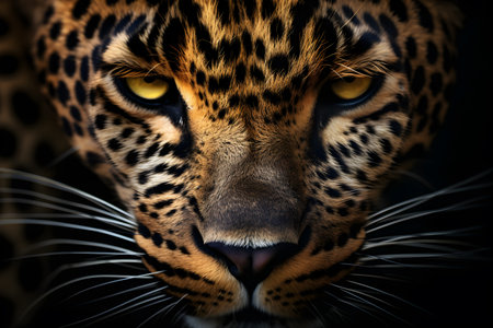 leopard striking face,AI Generatedの素材
