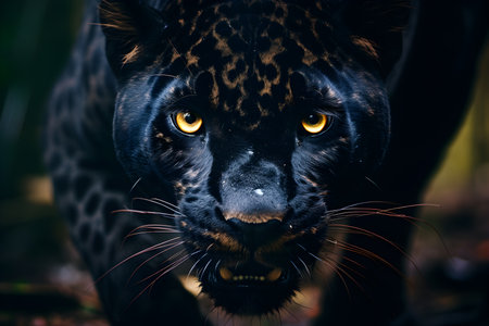 black panther striking face,AI Generatedの素材