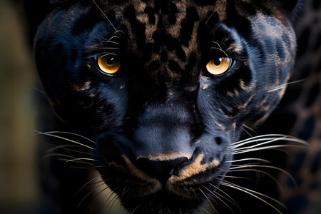 black panther striking face,AI Generatedの素材