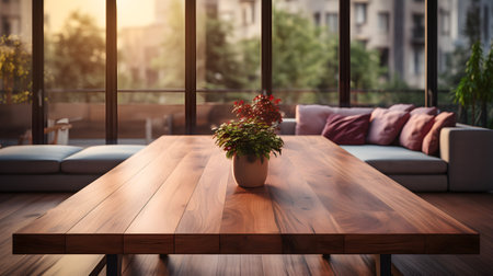 Modern living room with simple design, ai generativeの素材