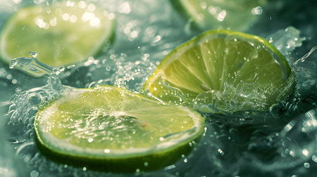 Lime mixed with soda is refreshing.の素材