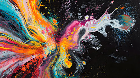 colorful abstract painting, in the style of liquid metalの素材