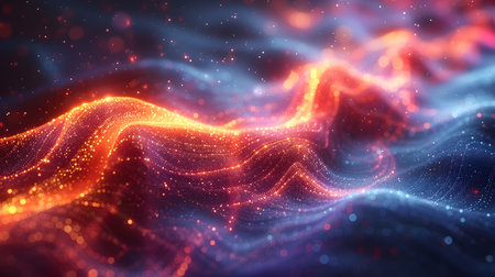data streaming background with colorful lines of light and information, data streamingの素材