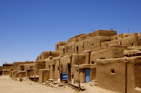 New Mexico Adobe Pueblo Buildingのeditorial素材