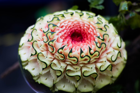 watermelon carving - traditional thai artの写真素材